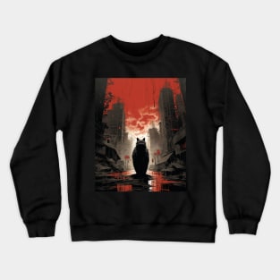 Catzilla Halloween Black Cat Crewneck Sweatshirt